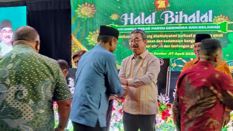 Halal Bihalal Gerindra dan Relawan, Gubernur HL Tegaskan Pentingnya Jaga Persatuan, Bijak Gunakan Medsos