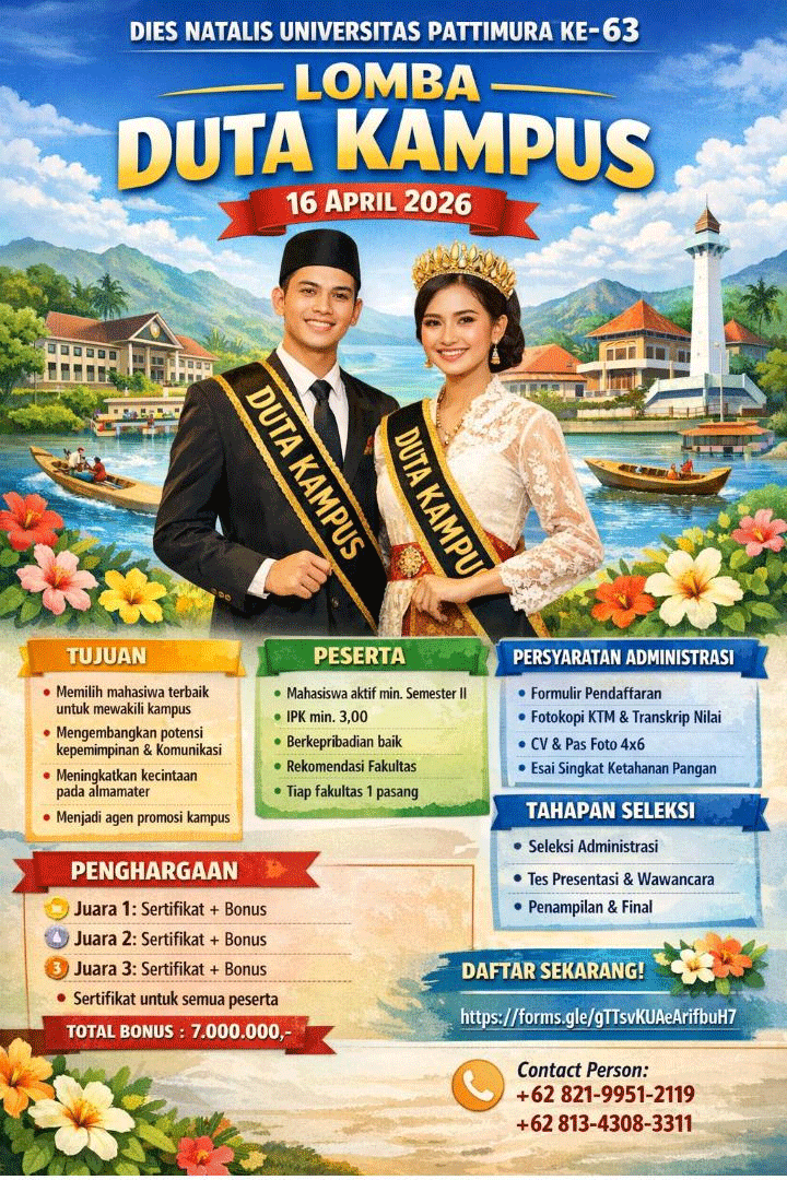 Lomba Duta Kampus Unpatti, Bonus Menarik, Daftar Sekarang