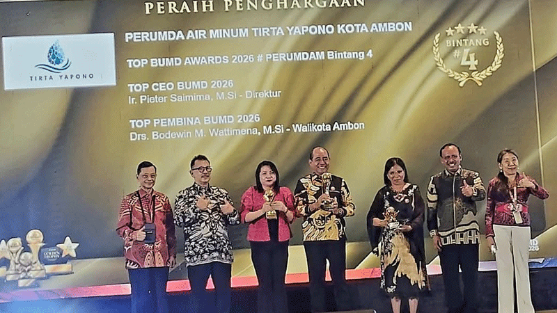 Perumdam Tirta Yapono Kota Ambon Raih Top BUMD Bintang 4, Wali Kota Apresiasi